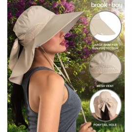 Sun Hats Protection Neck Flap Chin Strap - Light Khaki - Moisture Wicking Nylon - C718E7WW8SQ $9.76