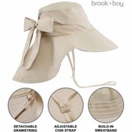 Sun Hats Protection Neck Flap Chin Strap - Light Khaki - Moisture Wicking Nylon - C718E7WW8SQ $9.76
