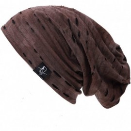 Skullies & Beanies Mens Slouchy Beanie Skull Cap Summer Thin Baggy Oversized Knit Hat B301 - B090-brown - CE18RYWT9W9 $10.40