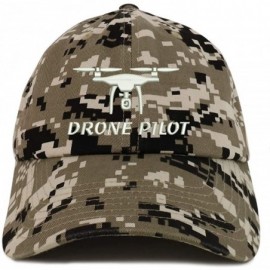 Baseball Caps Drone Pilot Embroidered Soft Crown 100% Brushed Cotton Cap - Beige Digital Camo - CS18TUGTT2O $35.97