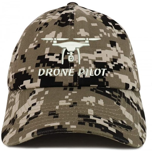 Baseball Caps Drone Pilot Embroidered Soft Crown 100% Brushed Cotton Cap - Beige Digital Camo - CS18TUGTT2O $21.32