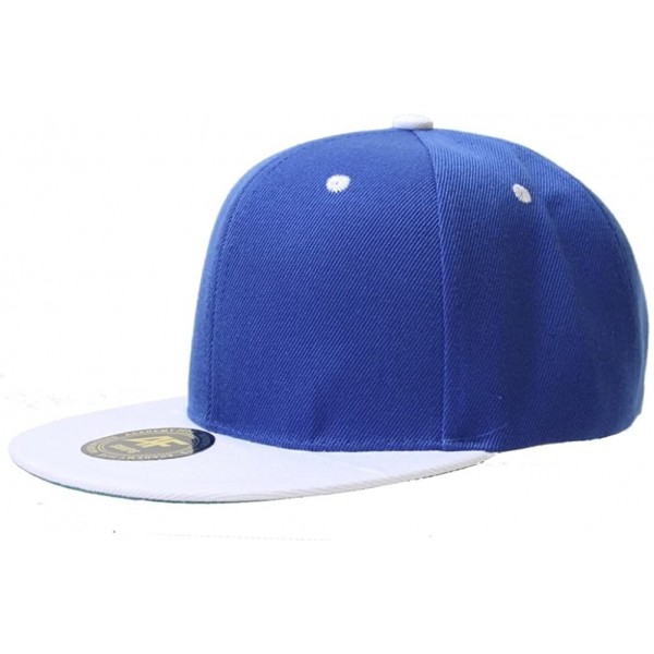 Baseball Caps New Two Tone Snapback Hat Cap - Royal Blue White - C011B5O2WV7 $11.39