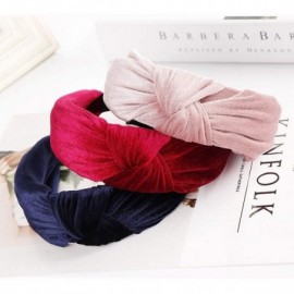 Headbands Women Velvet Bow Knot Hairband Cute Hair Accessories Hair Head Hoop Headband - Black - CG18U77R23Q $8.90