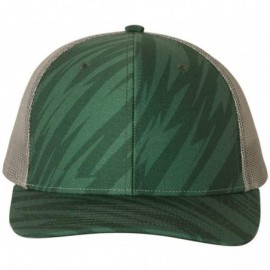 Baseball Caps Richardson Unisex 112 Trucker Adjustable Snapback Baseball Cap - Streak Dark Green/ Charcoal - C51889KQO39 $13.65