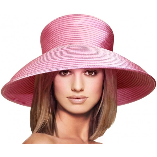 Sun Hats Mr. Song Millinery All-Season Classic Crown Wide Tiffany Brim Hat Body (UNTRIMMED HAT ONLY) 914 - Rose - C818D22CTN3...