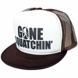 Baseball Caps Gone Squatchin' Flat Bill Unisex-Adult One-Size Trucker Hat - Brown/White - CP11SB1AML3 $17.22