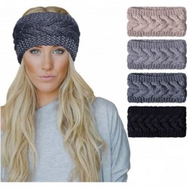 Cold Weather Headbands 4 Pcs Warm Winter Headband for Women Cable Crochet Turban Ear Warmer Headband Gifts - 02-4 Pack Winter...