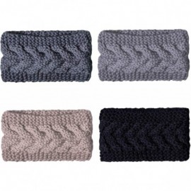 Cold Weather Headbands 4 Pcs Warm Winter Headband for Women Cable Crochet Turban Ear Warmer Headband Gifts - 02-4 Pack Winter...