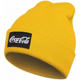 Skullies & Beanies The Coca Cola Logo Cuffed Beanie Knit Hat Skull Beanies Cap Knit Caps for Men Women - Yellow - CN193OI5K0Q...