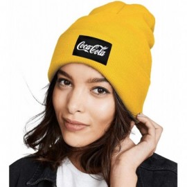 Skullies & Beanies The Coca Cola Logo Cuffed Beanie Knit Hat Skull Beanies Cap Knit Caps for Men Women - Yellow - CN193OI5K0Q...