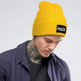 Skullies & Beanies The Coca Cola Logo Cuffed Beanie Knit Hat Skull Beanies Cap Knit Caps for Men Women - Yellow - CN193OI5K0Q...