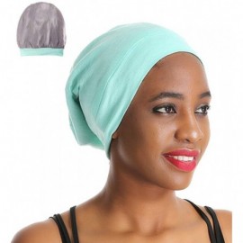 Skullies & Beanies Satin Silk Lined Sleep Cap Beanie Slap Hat - Gifts for Women - Light Blue - C518QMDACYQ $10.81