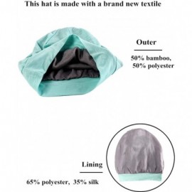 Skullies & Beanies Satin Silk Lined Sleep Cap Beanie Slap Hat - Gifts for Women - Light Blue - C518QMDACYQ $10.81