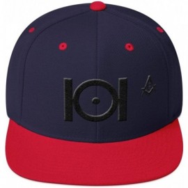 Baseball Caps Masonic Snapback Hat 3D Puff Embroidery Black Thread - Navy/ Red - C118DCODS4E $27.69