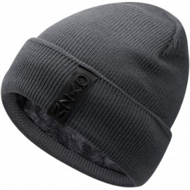 Skullies & Beanies Knit Beanie Warm Thick Lined Hat Mens Winter Skull Cap Unisex Beanie Cap - Grey02 - CQ18IE8NQTT $11.61