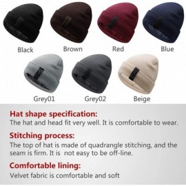 Skullies & Beanies Knit Beanie Warm Thick Lined Hat Mens Winter Skull Cap Unisex Beanie Cap - Grey02 - CQ18IE8NQTT $11.61