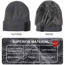 Skullies & Beanies Knit Beanie Warm Thick Lined Hat Mens Winter Skull Cap Unisex Beanie Cap - Grey02 - CQ18IE8NQTT $11.61