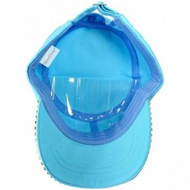 Baseball Caps Women's Military Cadet Army Cap Hat with Bling -Rhinestone Crystals on Brim - Tiffany Blue - C118SZATZTO $14.13