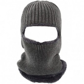 Balaclavas Balaclava Ski Mask- Fleece-Hood - Winter Beanie Hat Windproof Face Mask for Men Women - Deep Gray - C918IQ57ZUW $3...