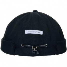 Skullies & Beanies Docker Leon Harbour Hat Watch Cap Breathable Mesh Design Retro Brimless Beanie Hat Unisex - Ct15-black - C...
