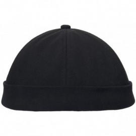 Skullies & Beanies Docker Leon Harbour Hat Watch Cap Breathable Mesh Design Retro Brimless Beanie Hat Unisex - Ct15-black - C...