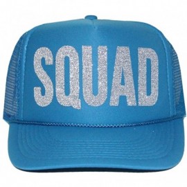 Baseball Caps Squad Trucker Hat - Aqua and Glitter Silver - CD12NFHS8U1 $19.41