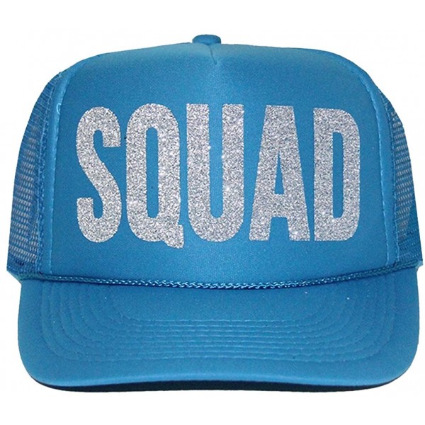 Baseball Caps Squad Trucker Hat - Aqua and Glitter Silver - CD12NFHS8U1 $19.41