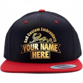 Baseball Caps Custom Hat. 6089 Snapback. Embroidered. Place Your Own Text - Black/Red - CM188Z033K2 $20.24