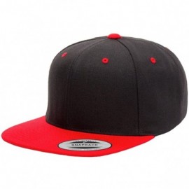 Baseball Caps Custom Hat. 6089 Snapback. Embroidered. Place Your Own Text - Black/Red - CM188Z033K2 $20.24