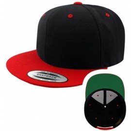 Baseball Caps Custom Hat. 6089 Snapback. Embroidered. Place Your Own Text - Black/Red - CM188Z033K2 $20.24