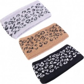 Cold Weather Headbands Stretch Leopard Pattern Headband Set colorGY KI BK - Set-colorGY KI BK - CW18Z2QQEWH $25.19