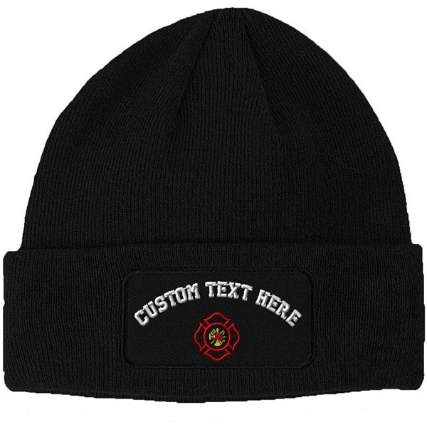 Skullies & Beanies Custom Embroidered Maltese Firefighter Acrylic - CE18H5MR8NY $18.64