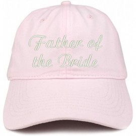 Baseball Caps Father of The Bride Embroidered Wedding Party Brushed Cotton Cap - Light Pink - CM18CSDHW6L $34.94