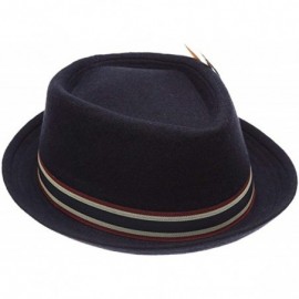 Fedoras Porkpie Fedora Men's Vintage Style Wool Blend - F2293navy - CT18LNDHSO9 $27.15