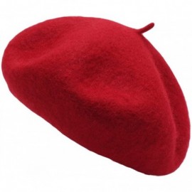 Berets Women's Classic Wool French Beret Solid Color - Red - CS188YTKINE $14.49