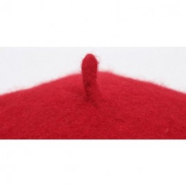 Berets Women's Classic Wool French Beret Solid Color - Red - CS188YTKINE $14.49