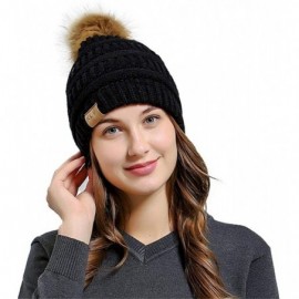 Skullies & Beanies Unisex Men Women Baggy Warm Crochet Winter Wool Knit Ski Caps Skull Beanie Slouchy Hat with Pom Pom - CX18...