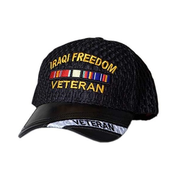 Baseball Caps Iraqi Freedom Veteran Mesh Cap [Adjustable Vet Hat] Black - CH121DD1283 $19.99