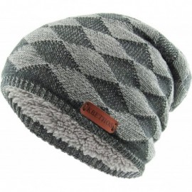 Skullies & Beanies Super Warm Slouchy Fleeced Long Beanie Warm Fur Lined Winter Knit Hat Thick Skull Cap - CW18GL0WO8W $22.98