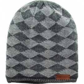 Skullies & Beanies Super Warm Slouchy Fleeced Long Beanie Warm Fur Lined Winter Knit Hat Thick Skull Cap - CW18GL0WO8W $12.59