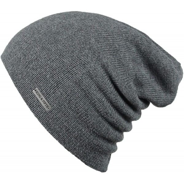 Skullies & Beanies Summer Beanie - Slouchy Beanie for Men & Women + Beanie Hat - Sharkskin - C918E4CS0C0 $24.07