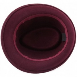 Fedoras Trilby Wool Felt Trilby Hat - Bordeaux - CB1884YY0ER $24.91