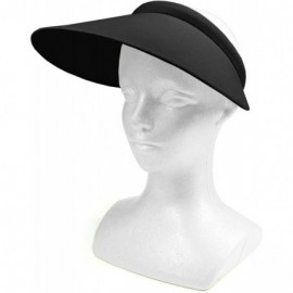 Sun Hats Women's Summer Sun UV Protection Visor Wide Brim Clip on Beach Pool Golf Cap Hat - Black - CW189XO5552 $14.17