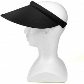 Sun Hats Women's Summer Sun UV Protection Visor Wide Brim Clip on Beach Pool Golf Cap Hat - Black - CW189XO5552 $14.17