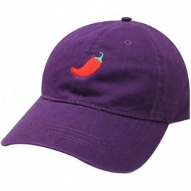 Baseball Caps Hot Pepper Cotton Baseball Dad Cap - Purple - CP12NVL5GTK $14.46