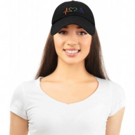 Baseball Caps Heartbeat RN Nurse Hat EKG Baseball Cap Medical Fitness - Black-rainbow - C018OGGD23N $13.48