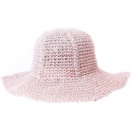 Sun Hats Women Straw Hat Wide Brim Beach Sun Cap Foldable Large Floppy for Travel Summer (Free Size- Pink) - Pink - CA18UNZNI...