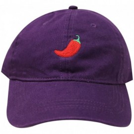 Baseball Caps Hot Pepper Cotton Baseball Dad Cap - Purple - CP12NVL5GTK $14.46