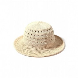 Sun Hats Women Fedora Straw Bucket Hat Travel Carry Foldable Summer Sunhat - Ocher - CR18RMRCLC2 $19.82