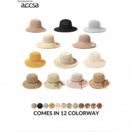 Sun Hats Women Fedora Straw Bucket Hat Travel Carry Foldable Summer Sunhat - Ocher - CR18RMRCLC2 $9.77